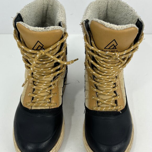 RipZone Kids Snow Boots Size 6 Black Beige Lace Up Round Toe Flat Heel - Picture 5 of 6